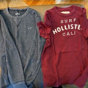 Hollister long sleeve knit and short sleeve t-shirt. Size small